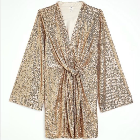 River Island Gold Sequin Mini Dress - Picture 6 of 16